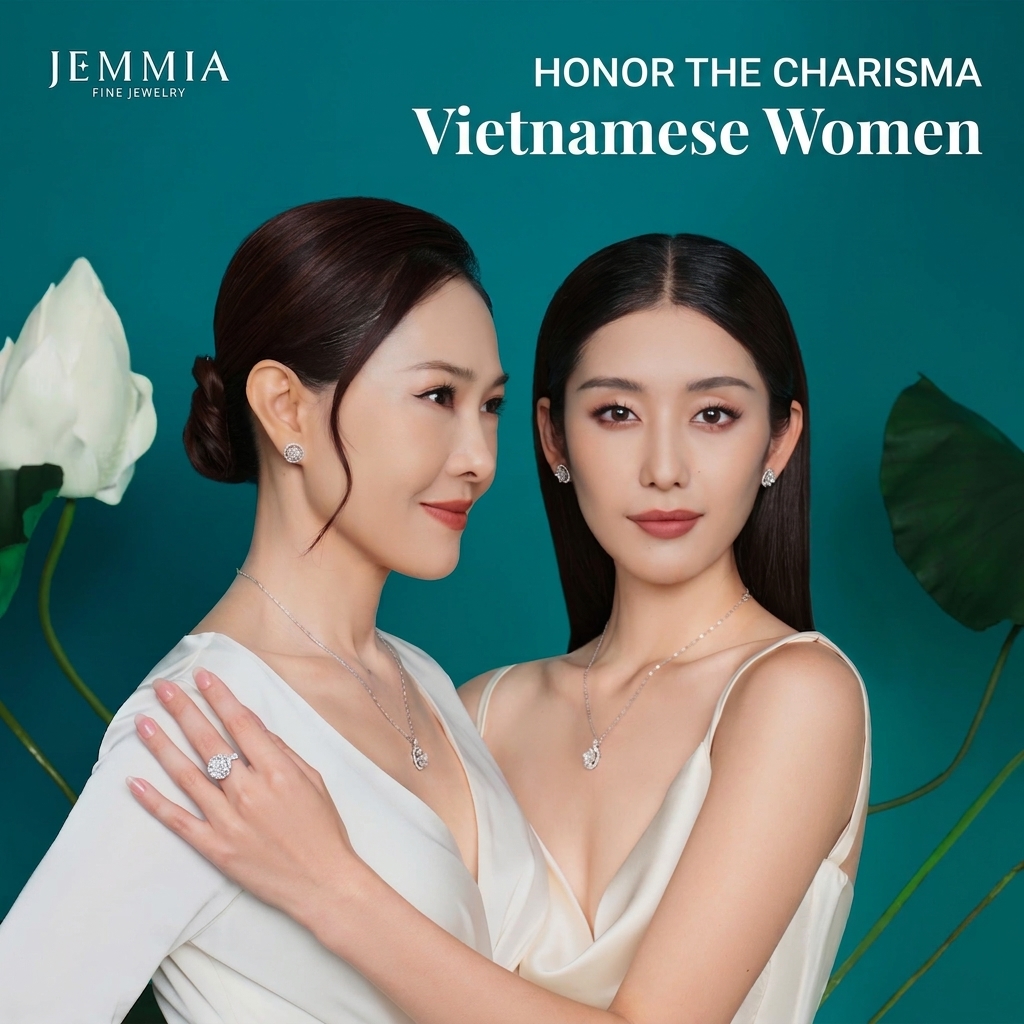 bộ trang sức kim cương "Lotus Essence" JEMMIA