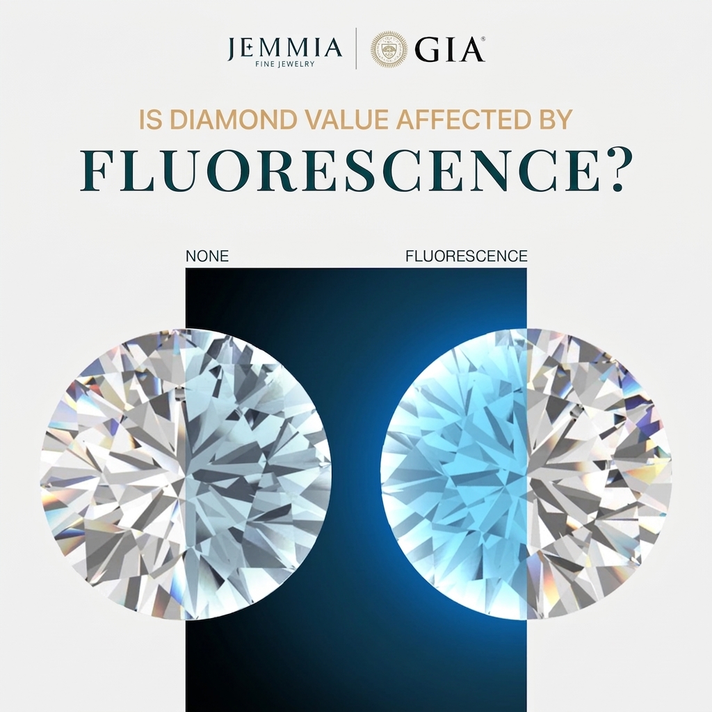 Fluorescence can affect the beauty of diamonds with colors from D to F
