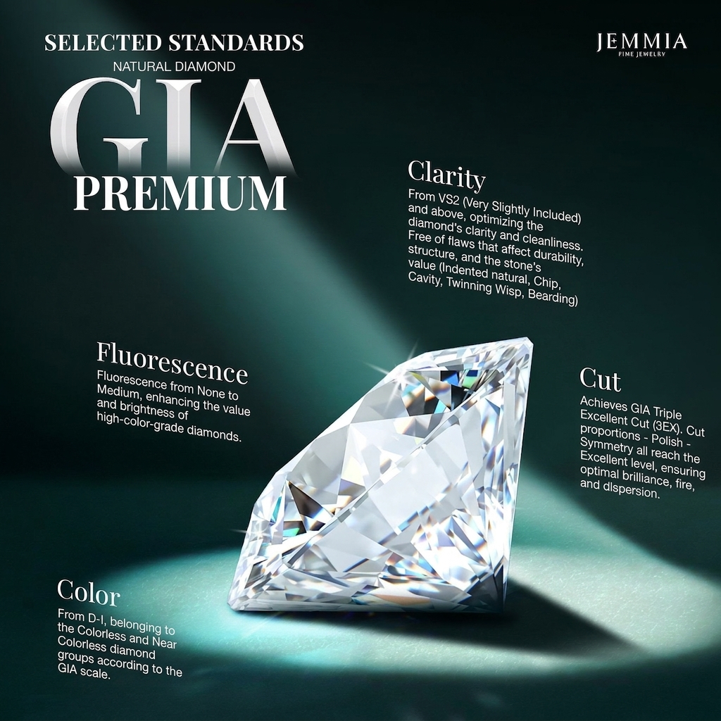 chuẩn mực kim cương tinh tuyển của jemmia diamond