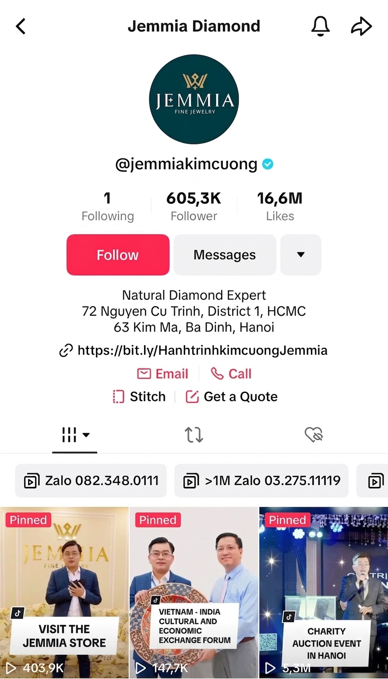 Kênh tiktok Kiệt Hột Xoàn