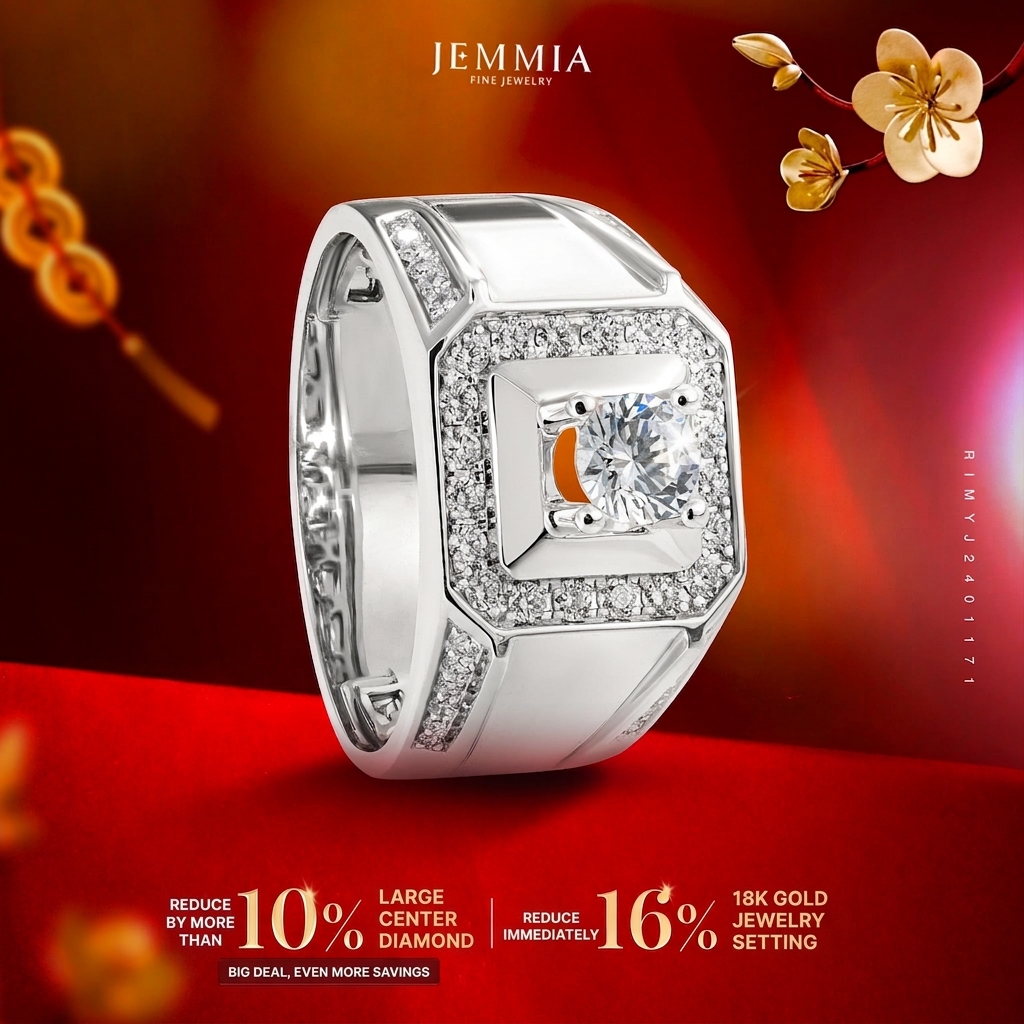 Natural diamond men's ring- RIMYJ2401171